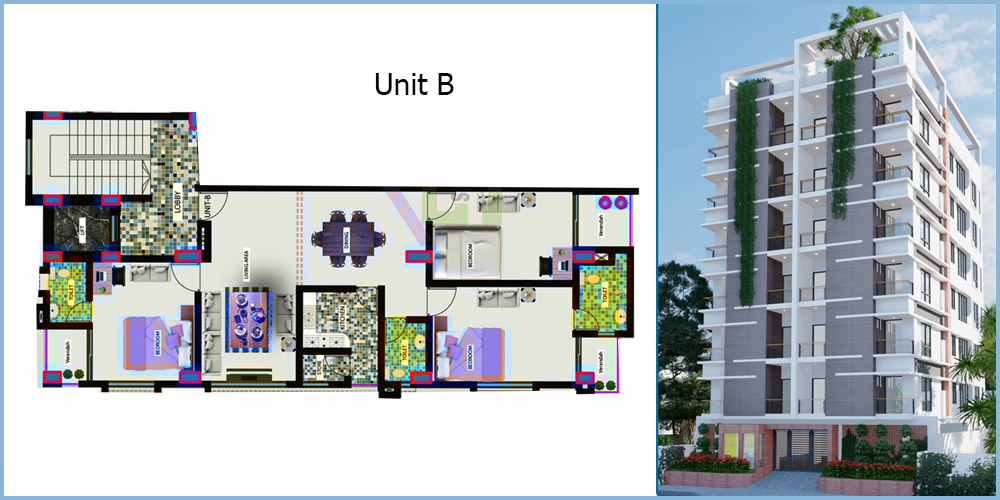 Sums Valley 3 Bed 6th Floor Unit B 1400 SFT